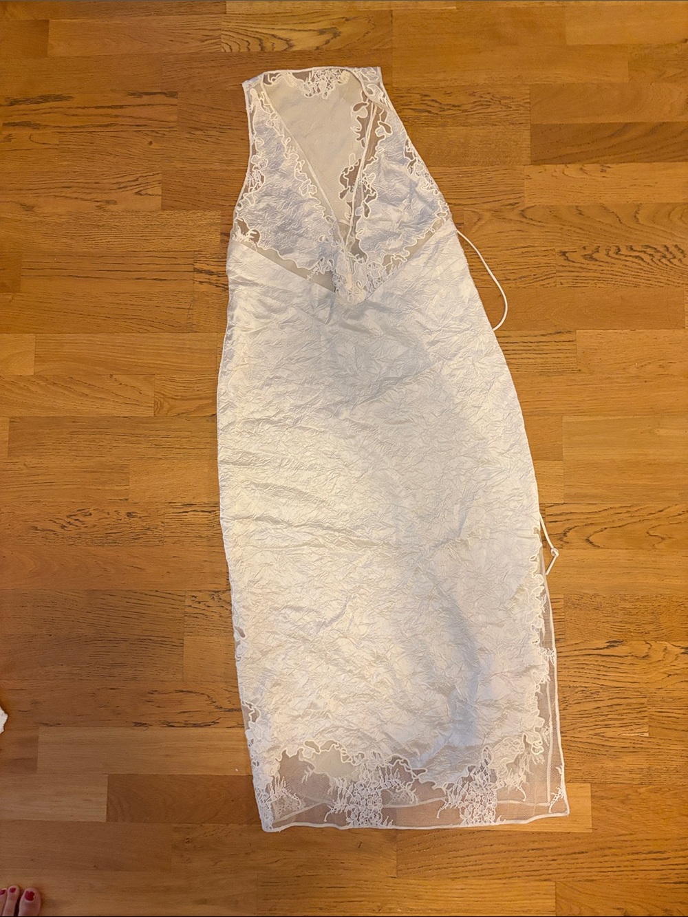 Zara butter yellow / cream Lace Halter Chemise Slip
